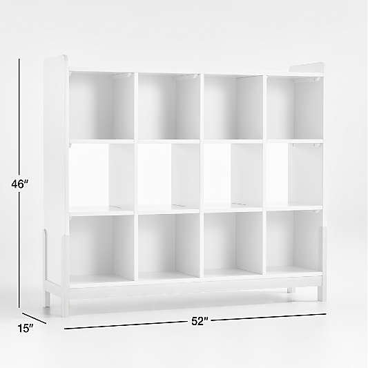 Rue White Wood 12-Cube Bookcase