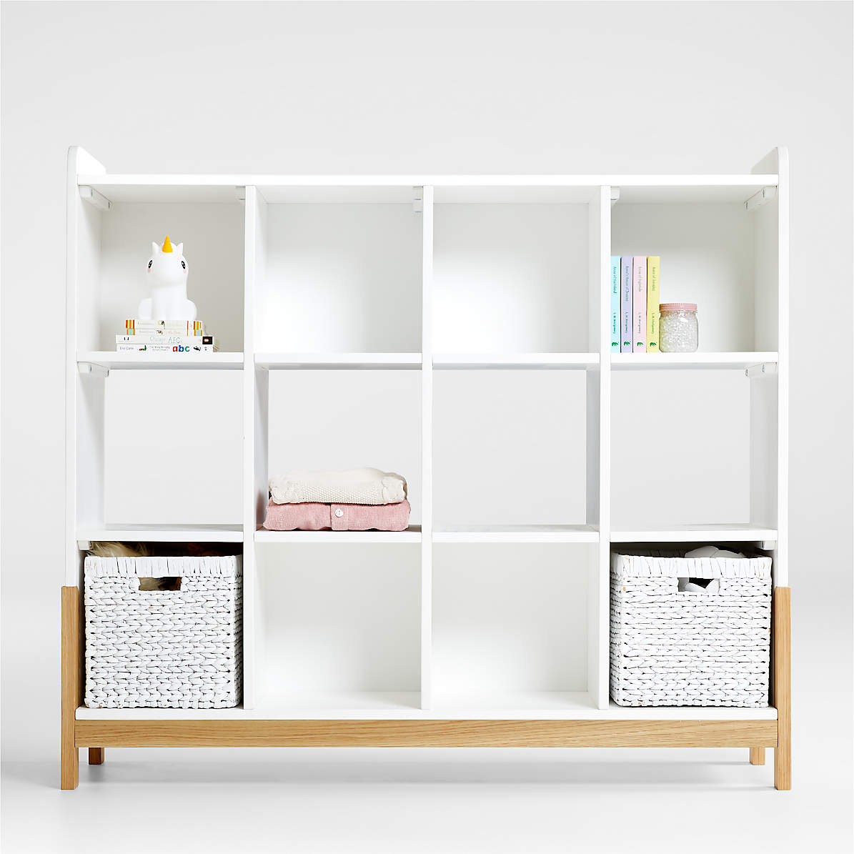 Rue White 12 Cube Kids Bookcase Crate, White Cube Bookcase With Doors