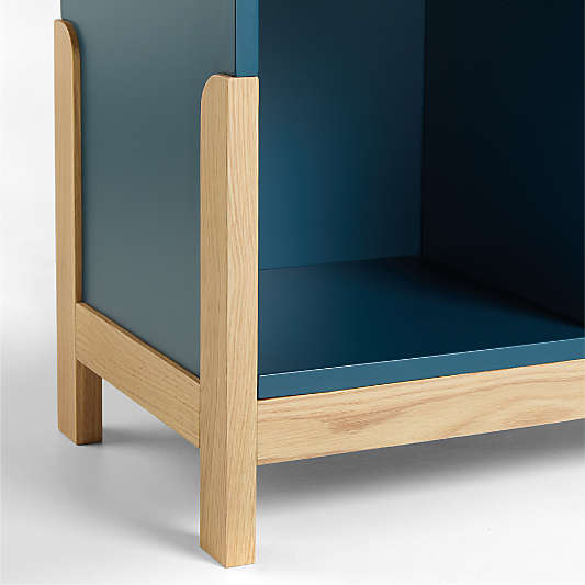 Rue Midnight Blue Wood 12-Cube Bookcase