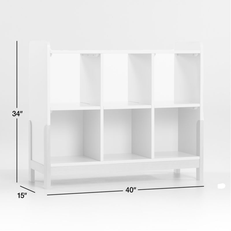 View Rue White Wood 6-Cube Montessori Bookcase - image 3 of 15