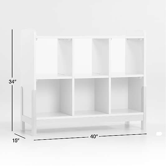 Rue White Wood 6-Cube Montessori Bookcase