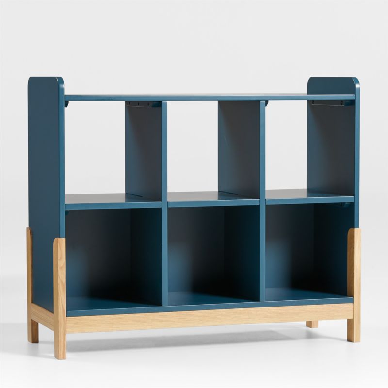 Rue Midnight Blue Wood 6-Cube Low Bookcase - image 3 of 7