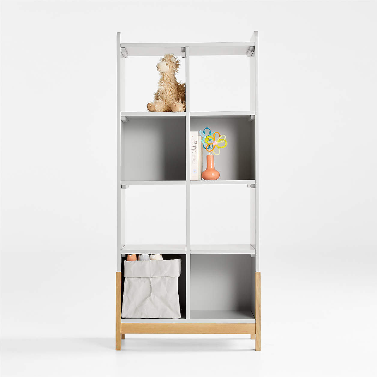 Rue Grey Wood 8Cube Kids Bookcase + Reviews Crate & Kids