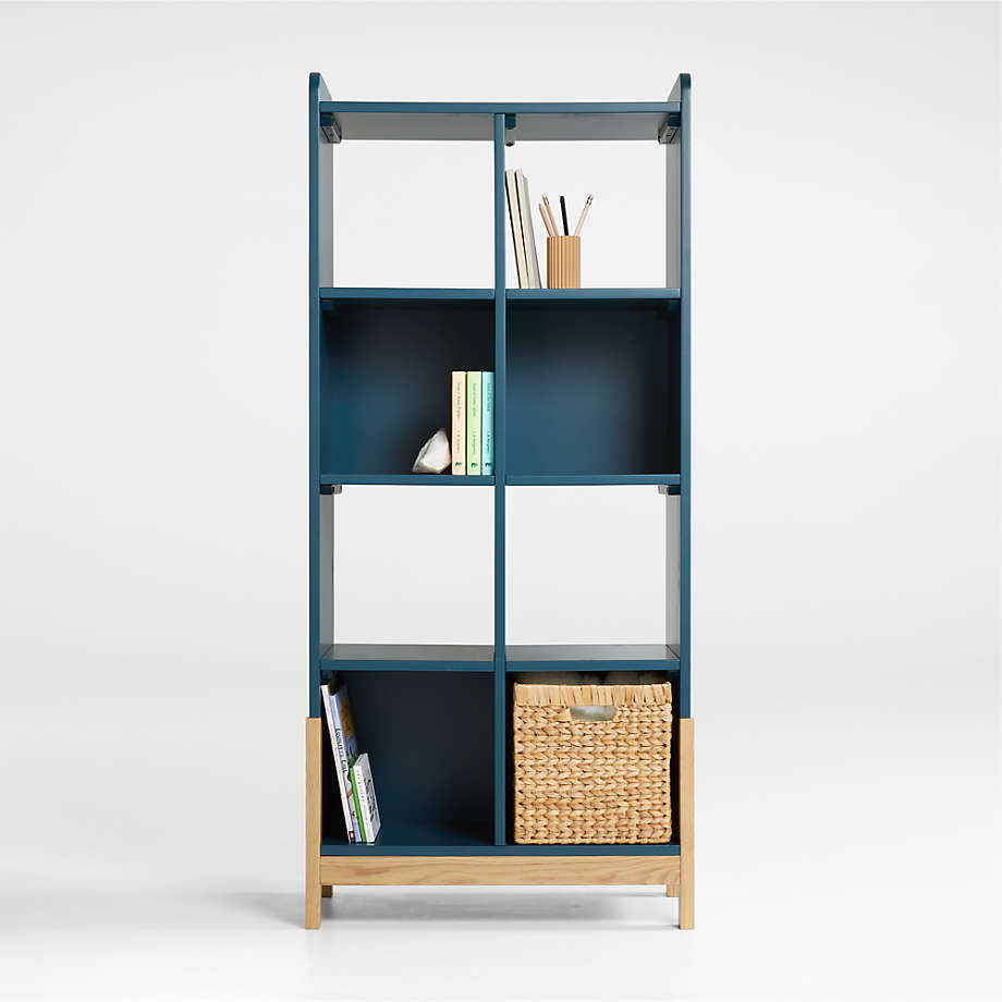 Rue Midnight Blue Wood 8Cube Kids Bookcase Crate & Kids