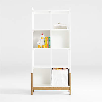 Rue White Wood 8-Cube Bookcase