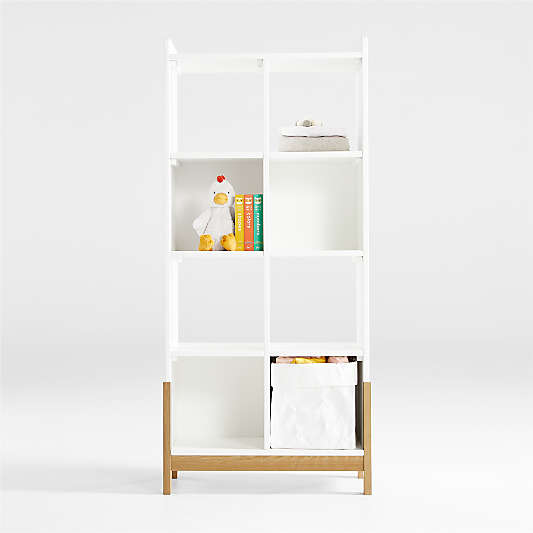 Rue White Wood 8-Cube Bookcase