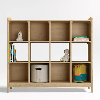 Rue Natural Wood 12-Cube Bookcase