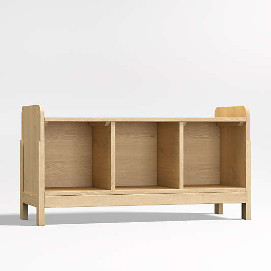 Rue Natural Wood 3-Cube Low Bookcase