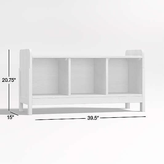 Rue Natural Wood 3-Cube Low Bookcase