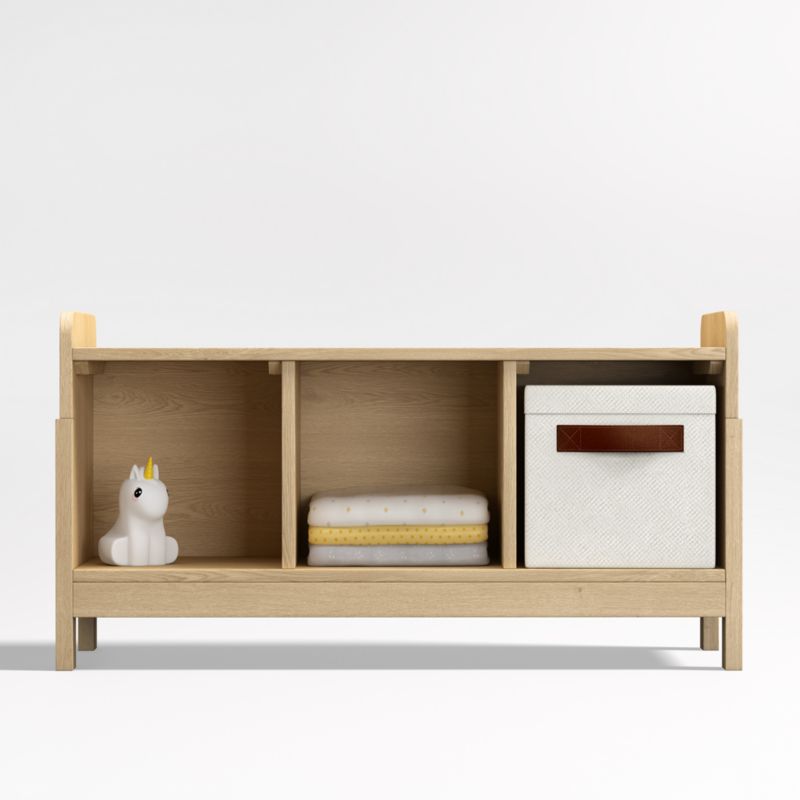 Rue Natural Wood 3-Cube Low Bookcase