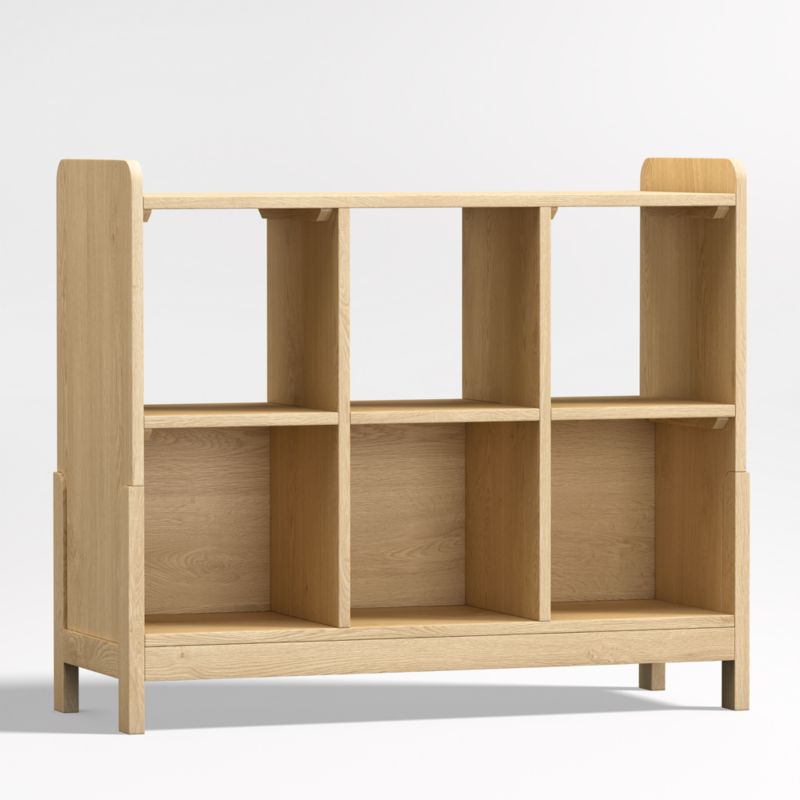 Rue Natural Wood 6-Cube Low Bookcase - image 8 of 12