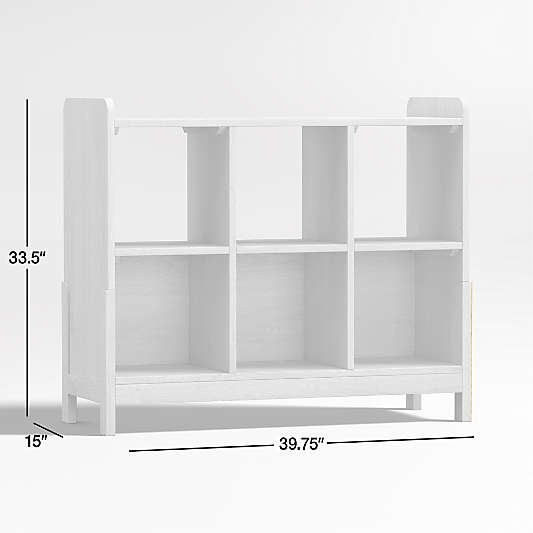 Rue Natural Wood 6-Cube Low Bookcase