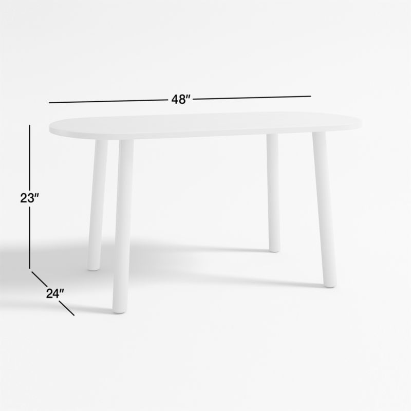 View Rue Adjustable White Wood Kids Play Table with 23" Legs - image 3 of 13