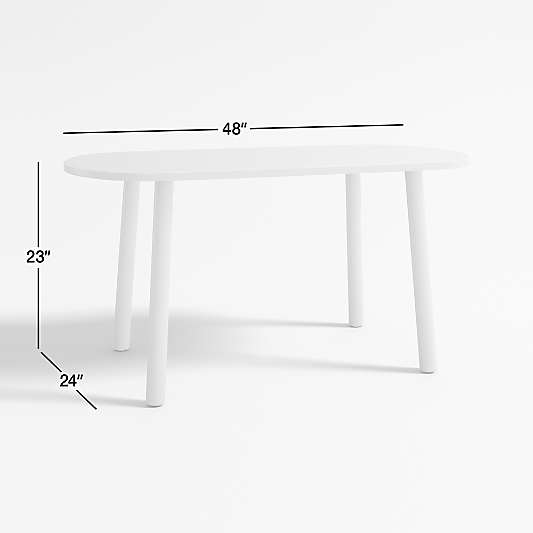 Rue Adjustable White Wood Kids Play Table with 23" Legs