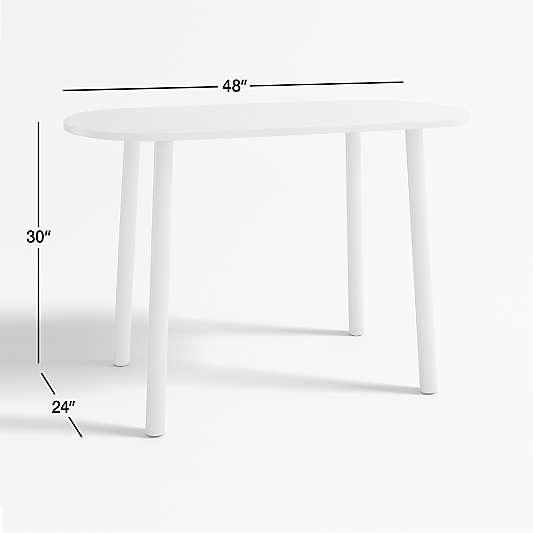 Rue Adjustable White Wood Kids Play Table with 30" Legs