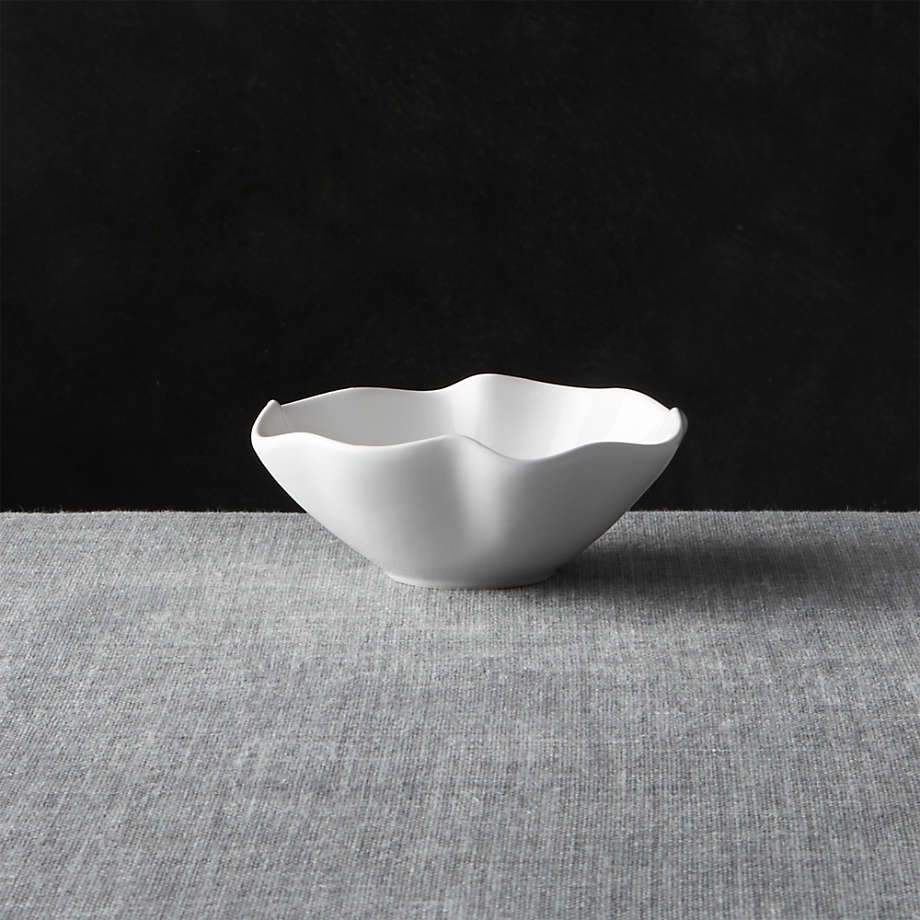 White Ruffle 5.5" Snack Bowl + Reviews | Crate & Barrel