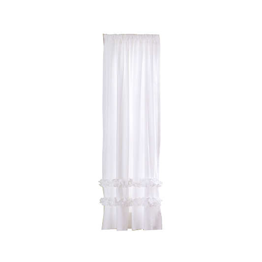 63" White Ruffle Curtain