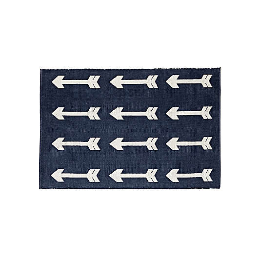 Reversible 5x8' Navy Arrow Rug