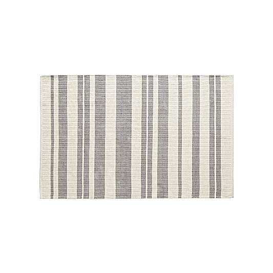 Barcode 5x8' Grey Striped Rug