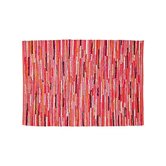 Basic Pink Rag 5 x 8' Rug