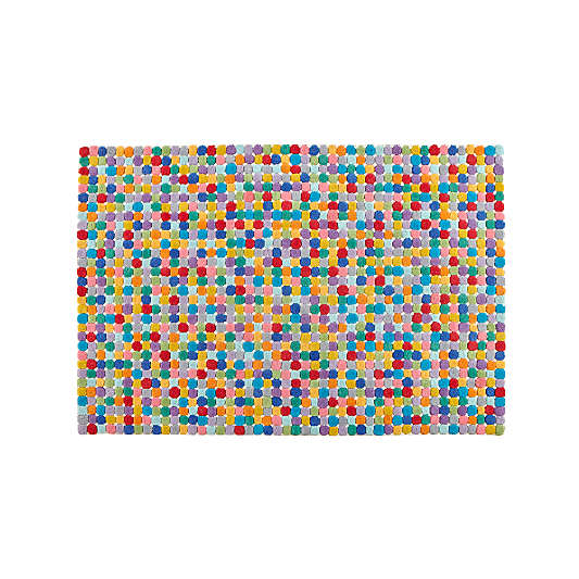 Hand-Tufted Rainbow Polka Dot Kids Colorful Rug 8x10