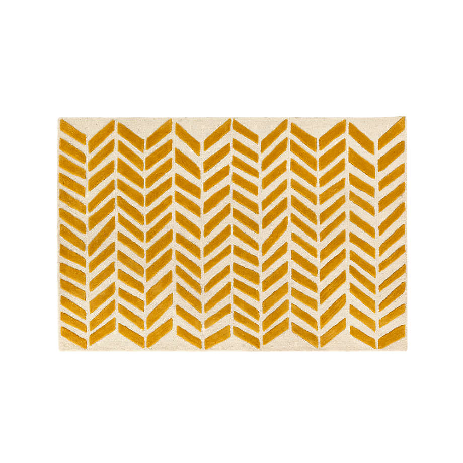 HandTufted Yellow Chevron Kids Rug 4x6 + Reviews Crate & Kids