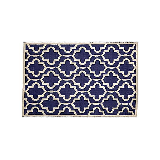 4 x 6' Fretwork Navy Rug