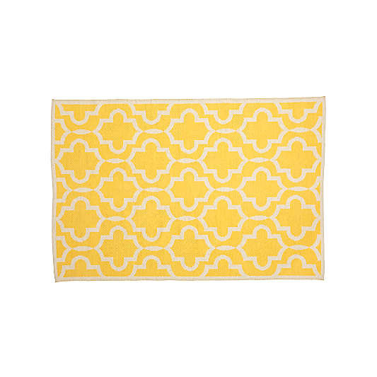 8 x 10' Fretwork Yellow Rug