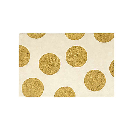 5x8' Gold Polka Dot Rug