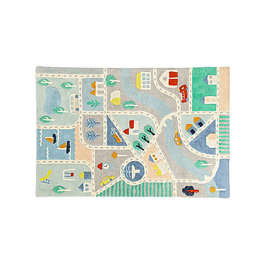 Little City 5x8' Road Map Rug