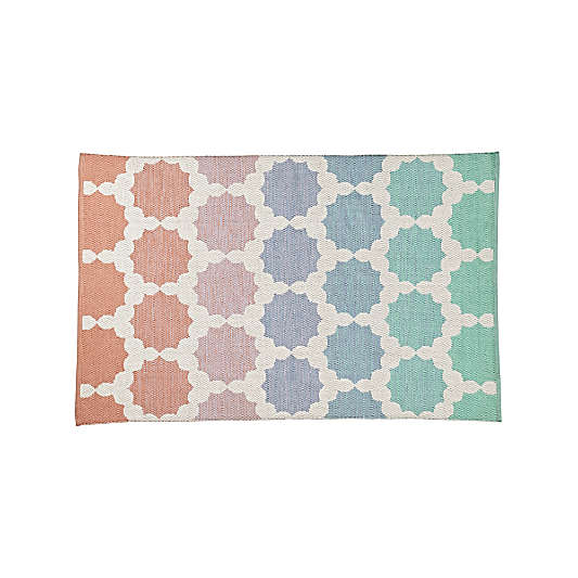 Handwoven Colorful Ombre Starburst Kids Rug 4x6