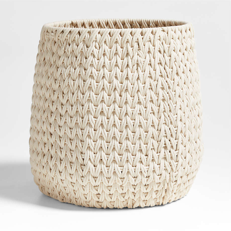 Conway Rectangular White Cotton Storage Basket Small + Reviews