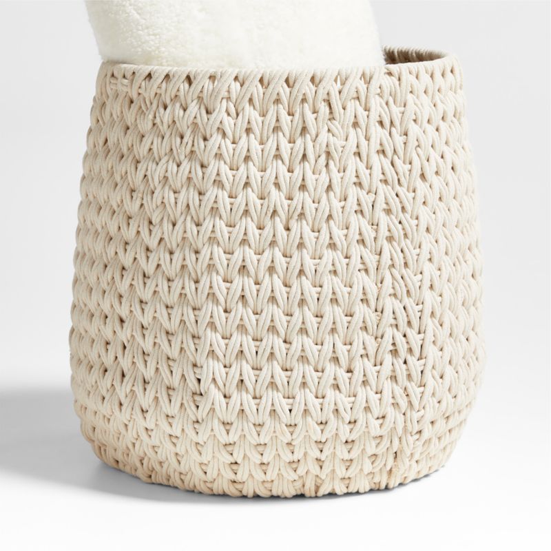 Large woven blanket basket sale