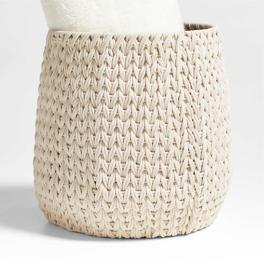 Cotton Rope Basket - Premium Blanket Basket Living Room