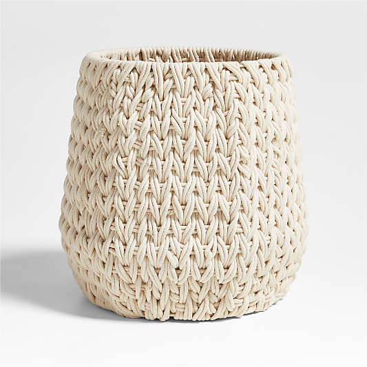 Rulon White Medium Blanket Basket