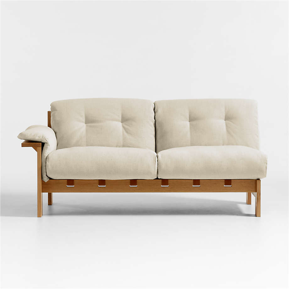 Shinola Runwell Wood Frame Left Arm Apartment Sofa Crate and Barrel