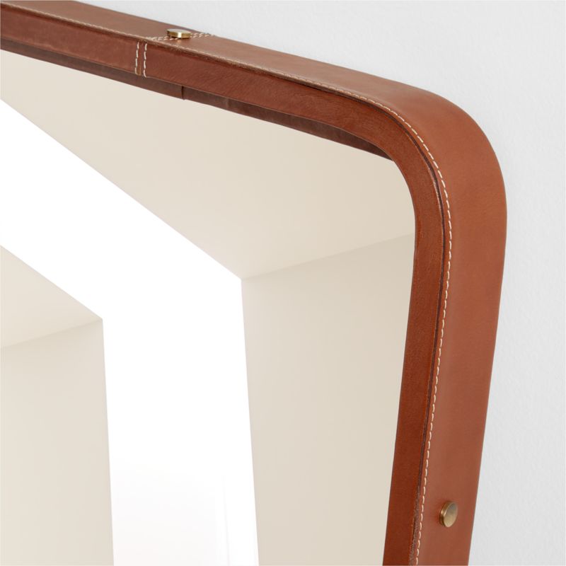 Shinola Runwell Brown Leather Mirror