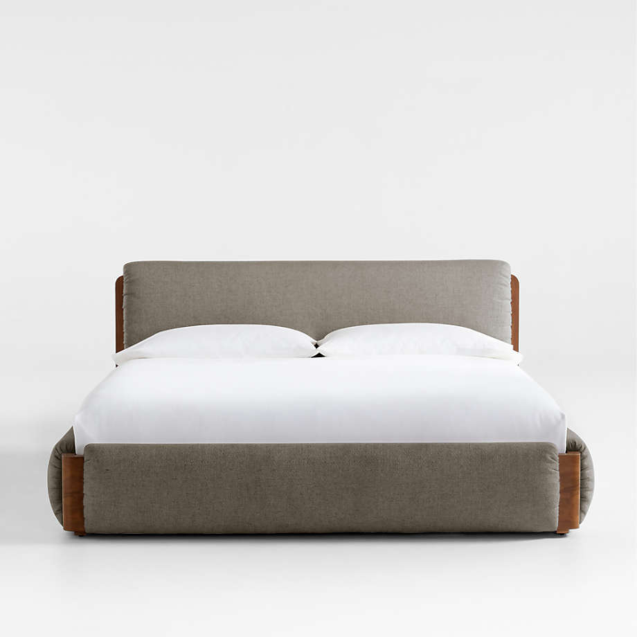 Shinola Runwell King Dark Grey Upholstered Bed | Crate & Barrel