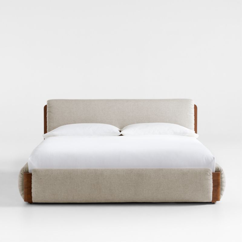 Shinola Runwell King Light Grey Upholstered Bed Crate & Barrel