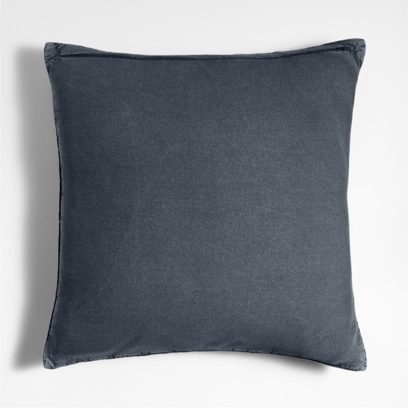 Ruched Jacquard Organic Cotton 20"x20" Midnight Navy Throw Pillow with Feather Insert - image 3 of 5