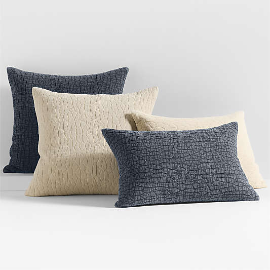 Ruched Jacquard Organic Cotton Throw Pillows