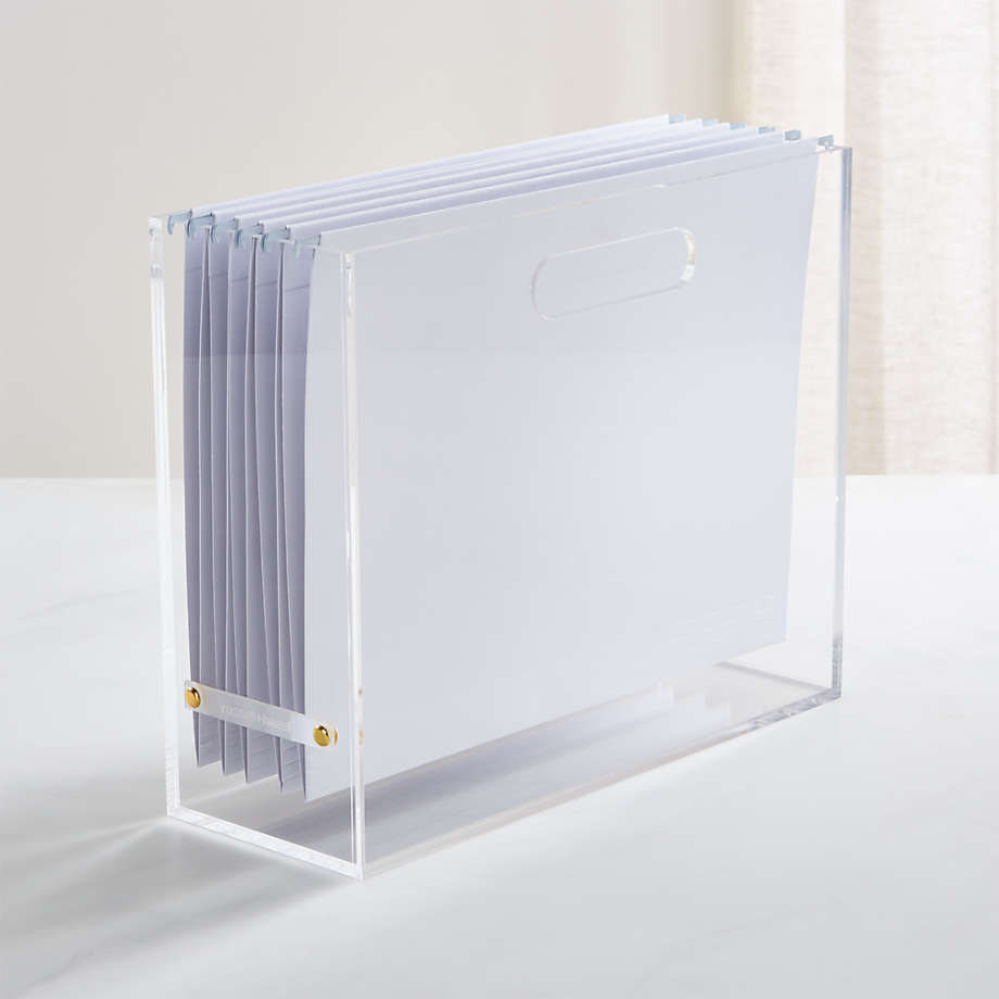 russell+hazel Acrylic File Box Clear 12.25 in x 12.75 in x 10 in Pack of 1 55712 