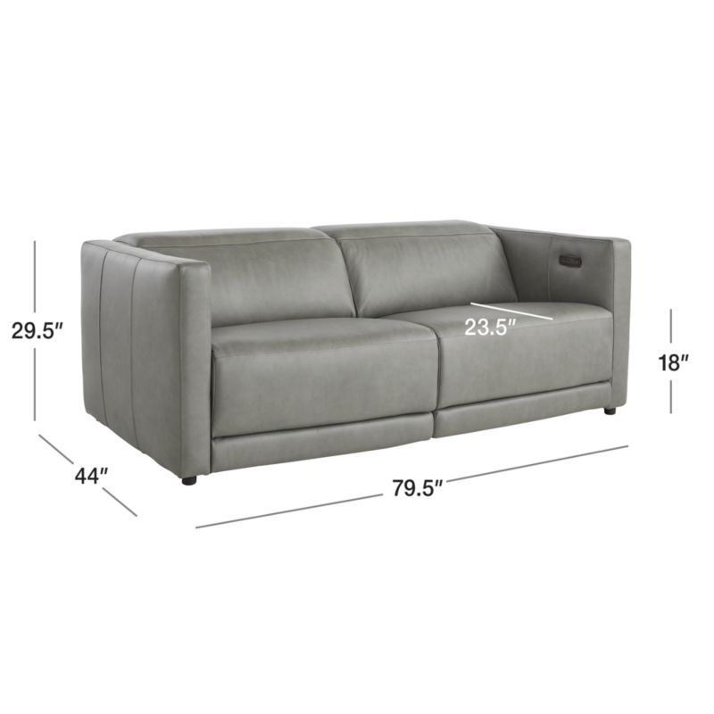 View Russo Leather Power Reclining Sofa 79" - image 2 of 12