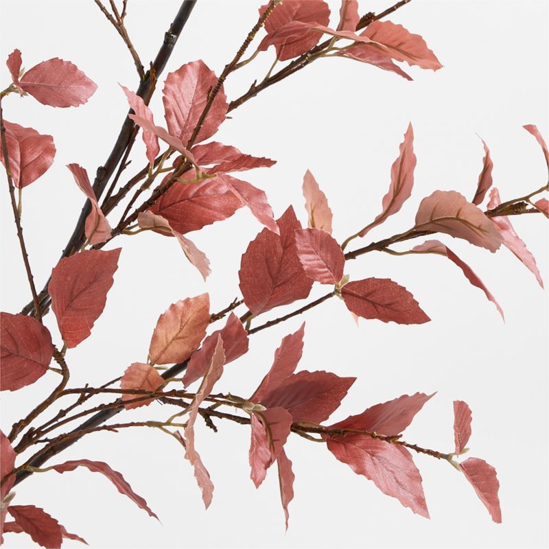 Faux Rust Leaf Branch Arrangement in Holden Speckled White Vase