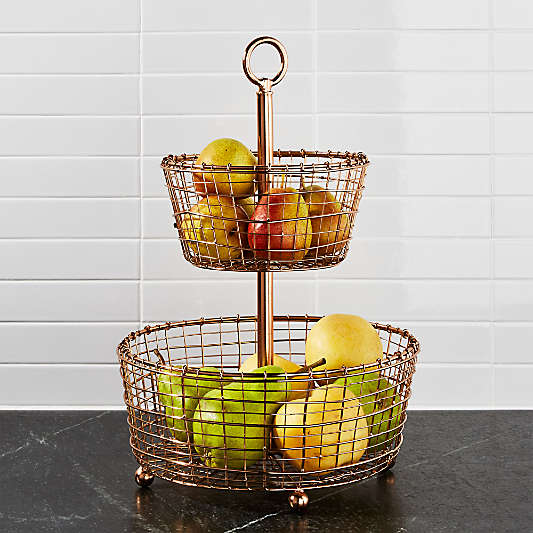 Bendt 2-Tier Copper Fruit Basket