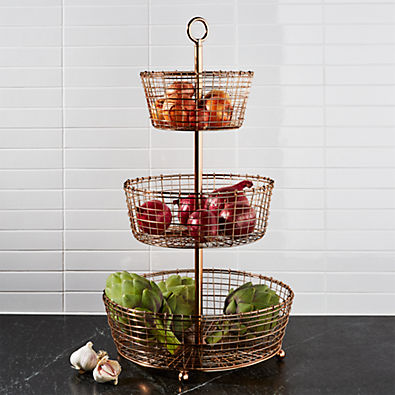 View Bendt 3-Tier Copper Fruit Basket details