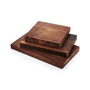 Crate & Barrel Walnut Reversible Cutting Board