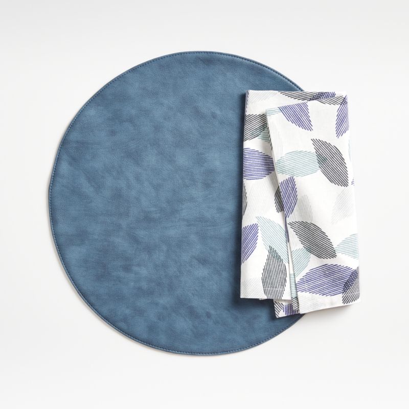 Maxwell Round Blue Easy-Clean Placemat