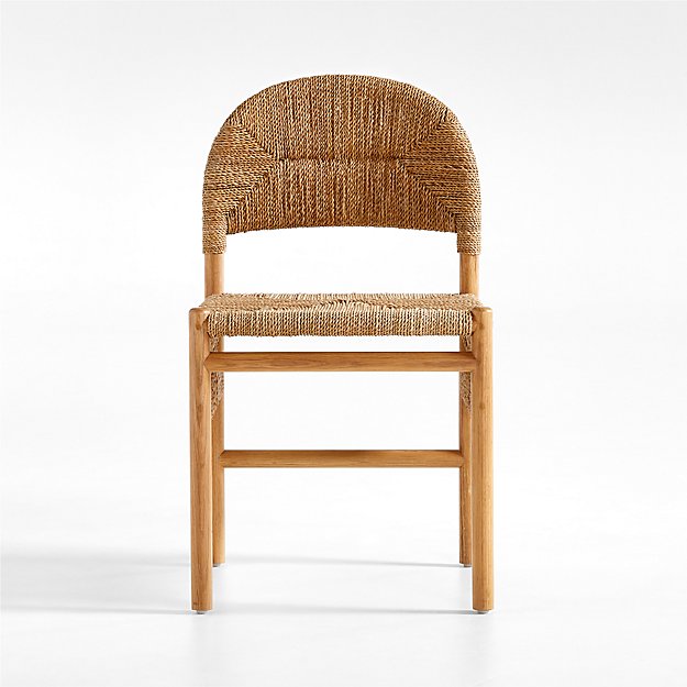 Wood and woven dining chairs discount