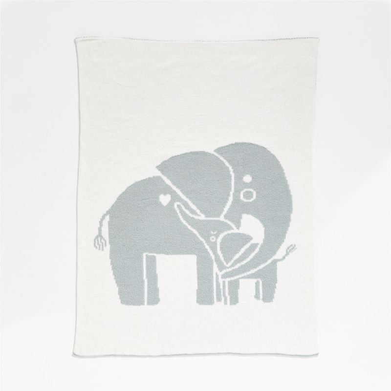 Reversible Sleepy Baby Blue Elephant Chenille Baby Stroller Blanket - image 5 of 7